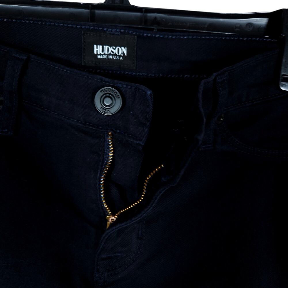 Hudson Lou Lou Tuxedo Skinny Jeans 26 Black Orange Stripe Contrast Preppy Bold - Picture 4 of 13